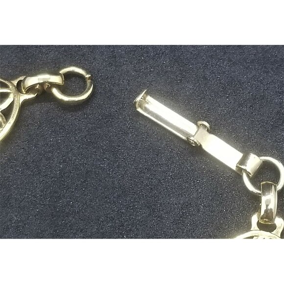 Vintage 50's 60's Black and Gold Metallic Foil Confetti Plastic Lucite Cabochon - Picture 5 of 6